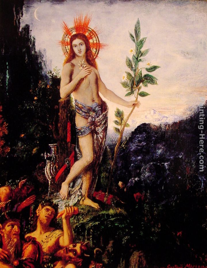 Apollo and the Satyrs painting - Gustave Moreau Apollo and the Satyrs art painting